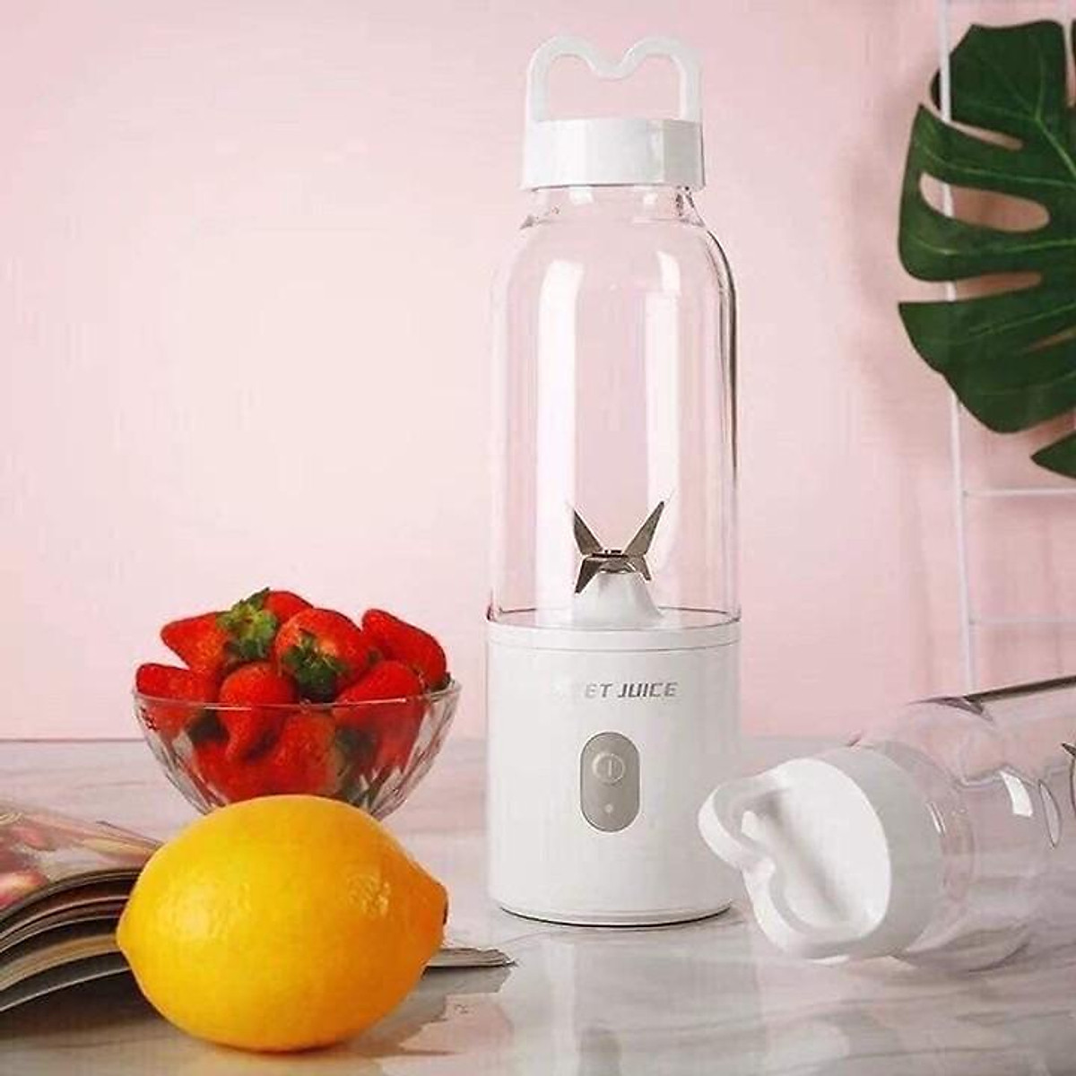 Máy xay sinh tố cầm tay mini Meet Juice công suất 150W dung tích 500ml 4 lưỡi dao inox 304