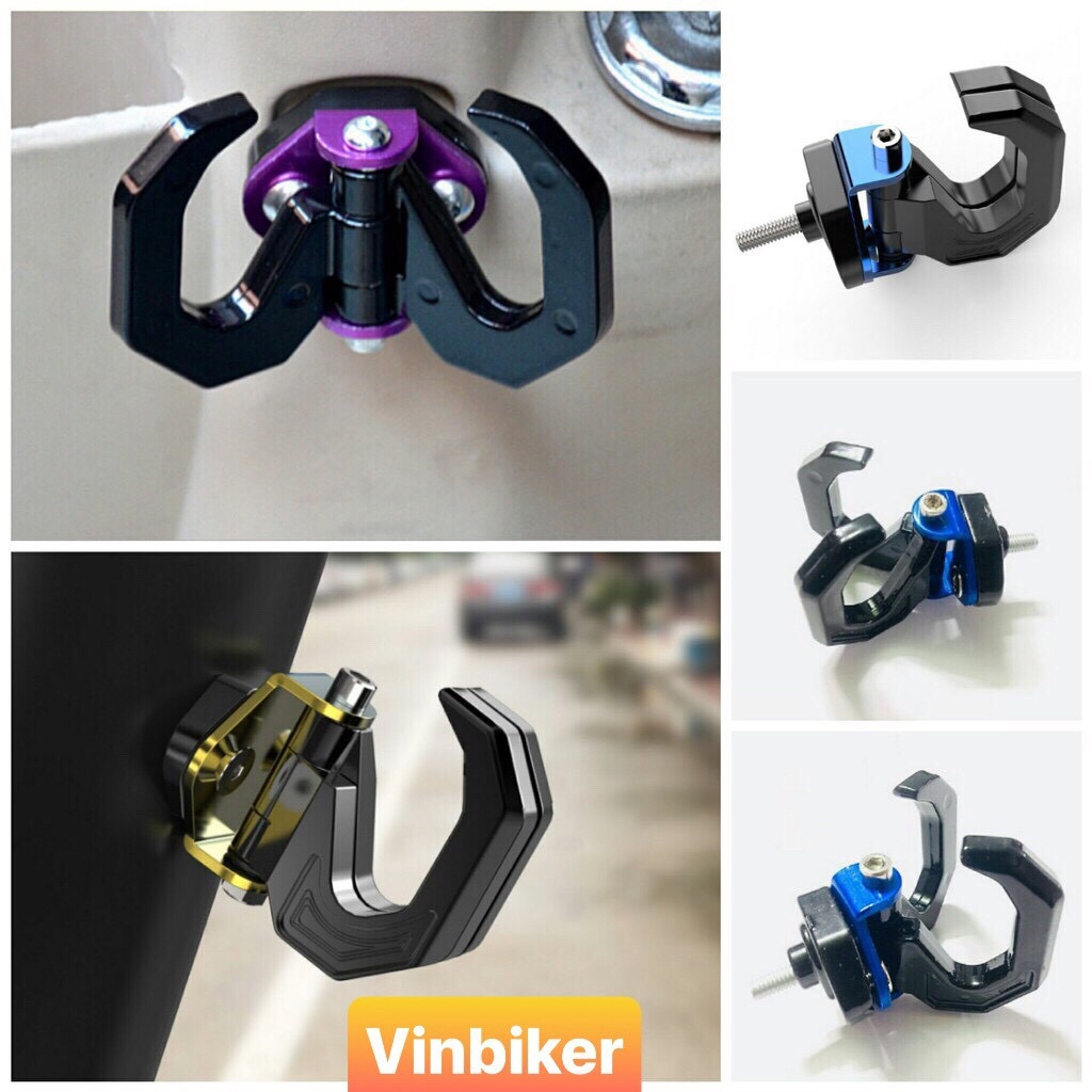 Móc treo đồ 2 móc gắn xe máy xoay 180 cực chắc chắn!