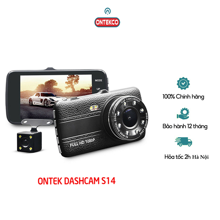 Camera hành trình ONTEKCO S14 đen 8 led hình ảnh FULL HD 1080P giá rẻ số 1