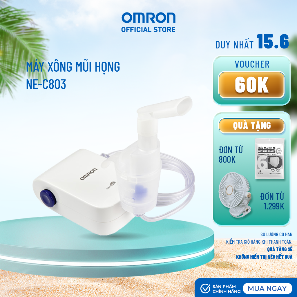 Máy xông khí dung omron ne-c803 - trọng lượng nhẹ 180g- thương hiệu nhật bản