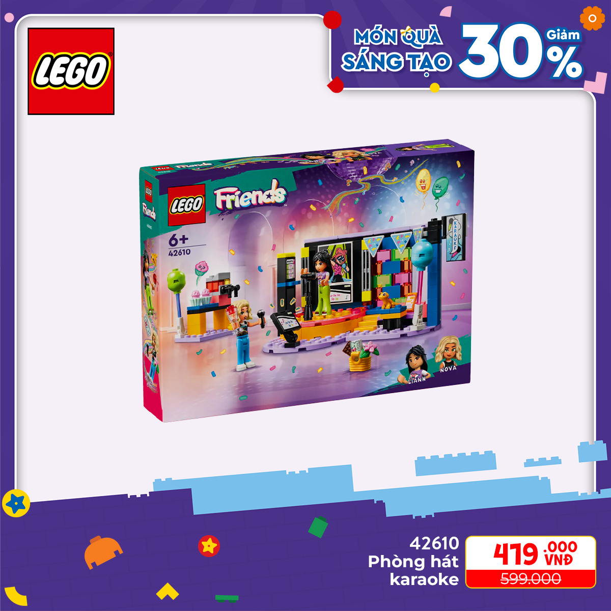 Lego friends 42610 đồ chơi lắp ráp phòng hát karaoke