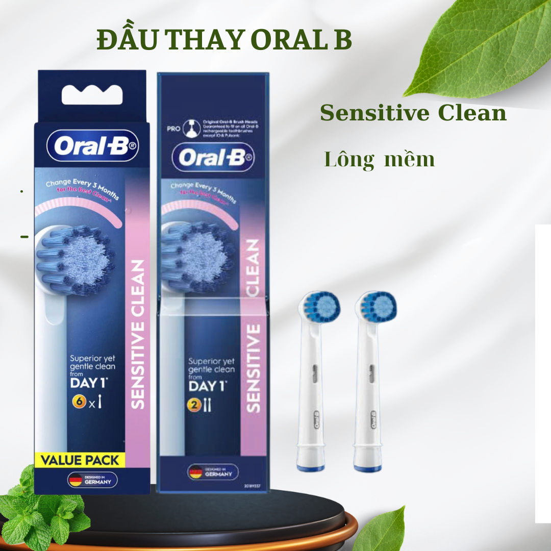 Đầu Bàn Chải Điện Ora B Sensitive - siêu mềm cho răng nhạy cảm và răng niềng, hay chảy máu chân răng