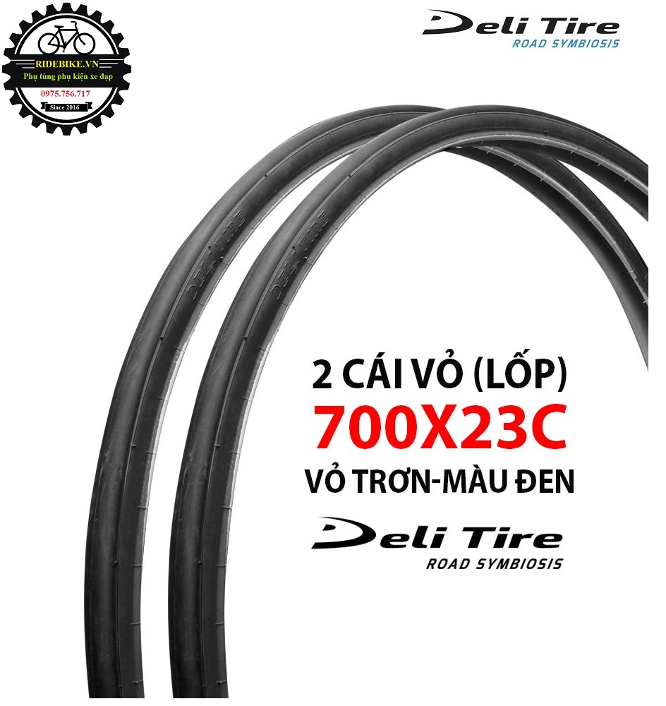 Cặp 2 cái vỏ lốp trọc xe đạp thể thao deli tire sa205 700x23c