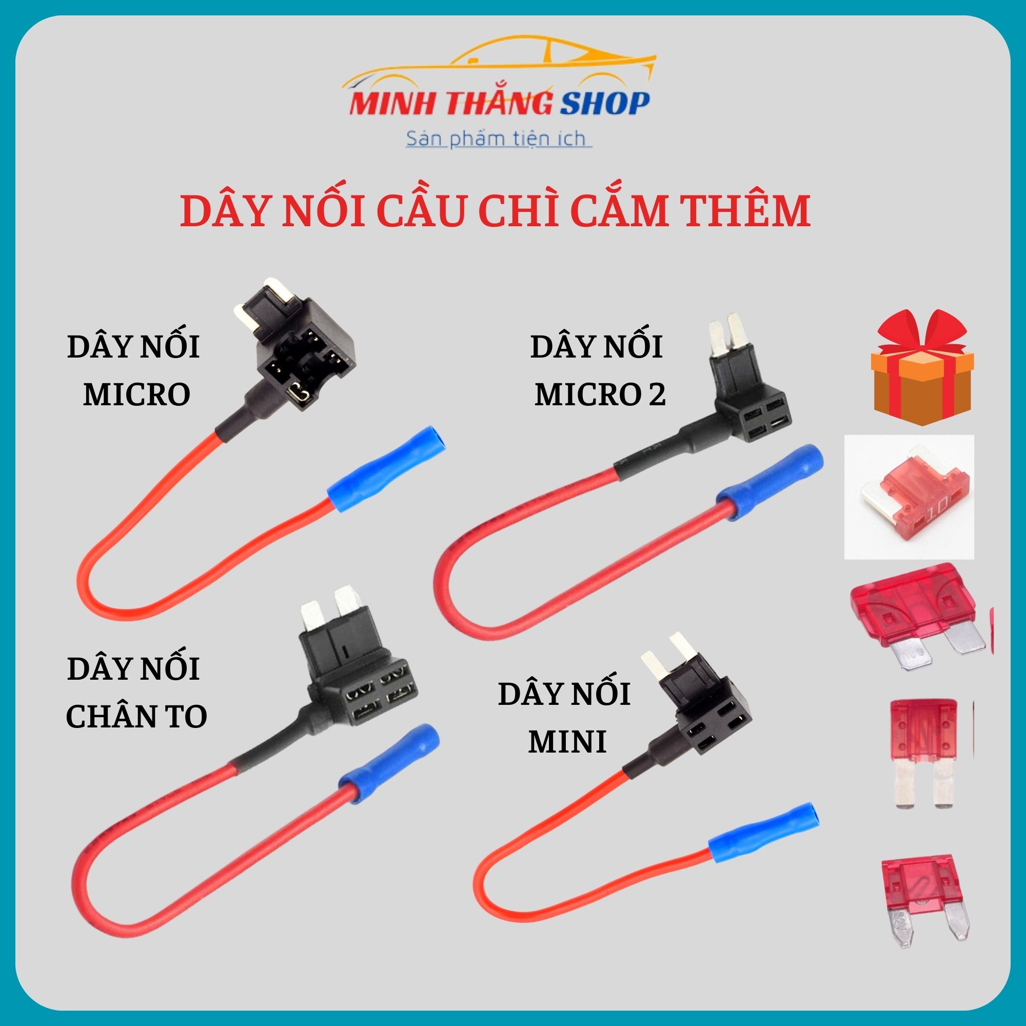 Dây cầu chì, dây nối cầu chì gắn thêm cho xe ô tô