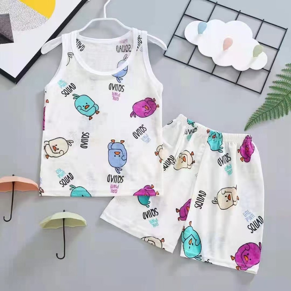 [HCM]Set bộ ba lỗ in hình dễ thương dành cho bé trai bé gái hàng Quảng Châu ( ANNY SÀNH ĐIỆU STORE)