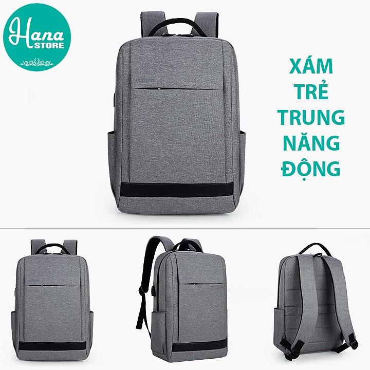 BALO LAPTOP NAM VẢI POLY A018 CHỐNG NƯỚC SIÊU BỀN CHỐNG TRỘM TÍCH HỢP USB SẠC NGOÀI - HATISU STORE