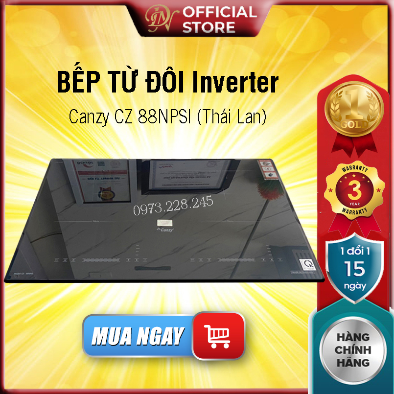 Bếp từ đôi canzy 88npsi, bếp điện từ inverter chính hãng bảo hành 3 năm