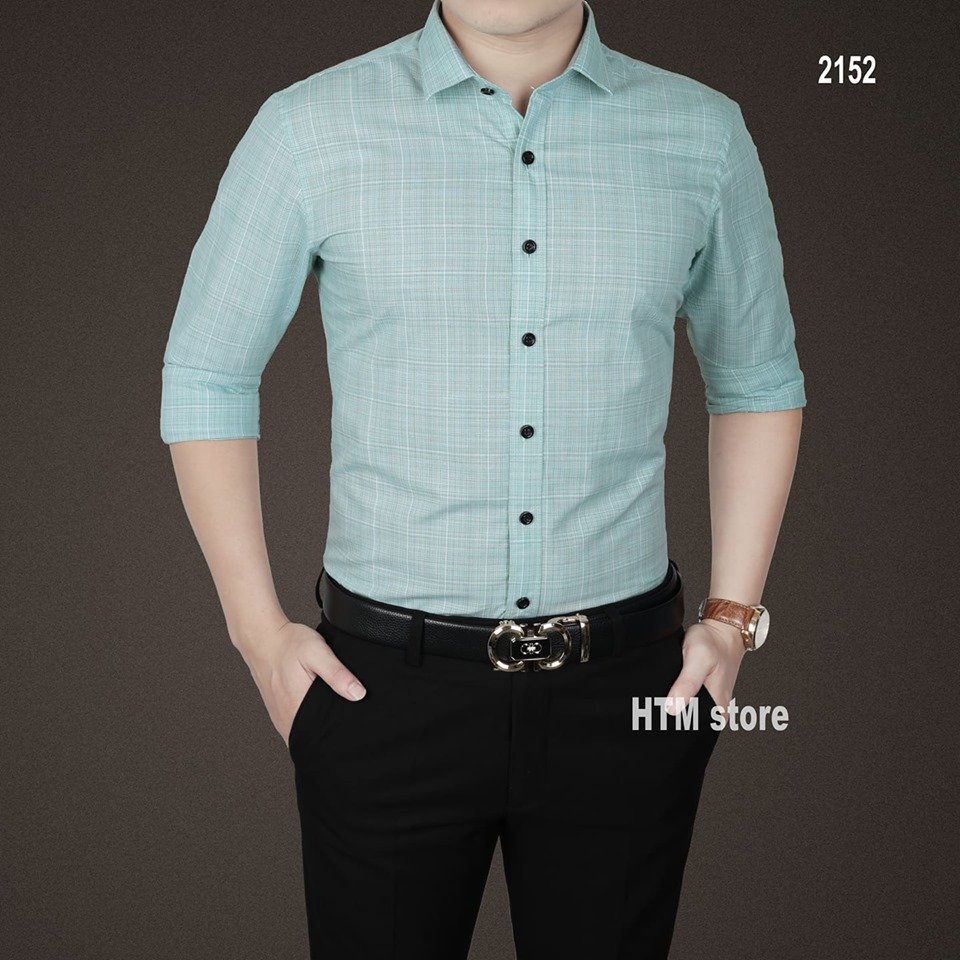 [4.4 HOÀN TIỀN 15%]Áo sơ mi nam, áo sơ mi kẻ công sở cao cấp thiết kế độc quyền HTM 2152 ( ảnh thật)