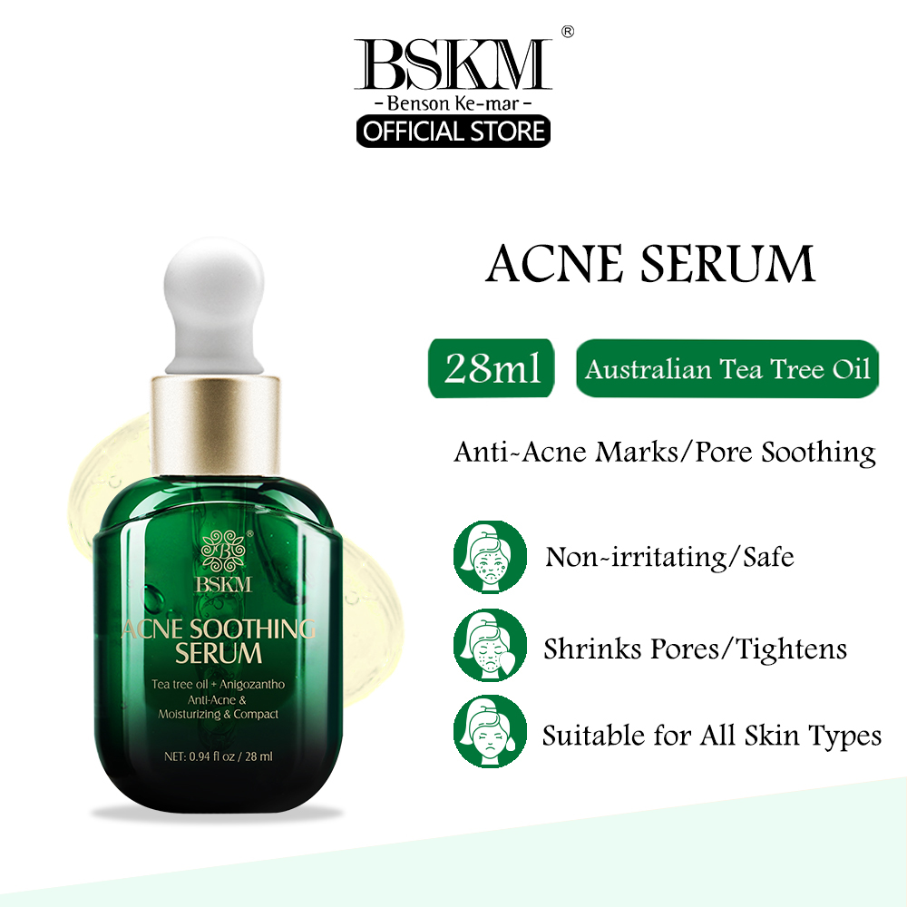 Serum trị mụn bskm tinh dầu tràm trà loại bỏ mụn sẹo dưỡng ẩm trị mụn tinh chất chăm sóc da 28ml