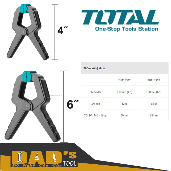 KẸP NHANH CHỮ A  4/6 INCH - TOTAL THT13342/62
