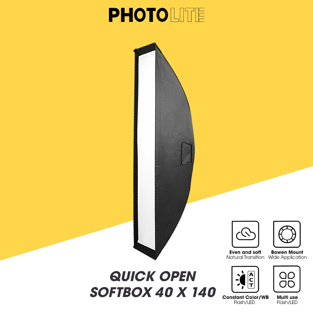 Quick softbox tản sáng strip box 40x140 cm Photolite PA046 thao tác nhanh làm mềm ánh sáng đèn Flash/Led