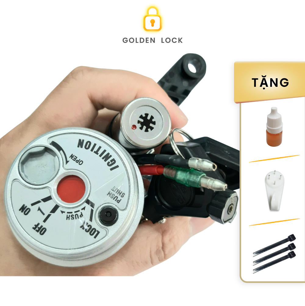 Bộ ổ khoá 8 cạnh xe Exciter 135 nắp từ chống trộm hàng Đài Loan