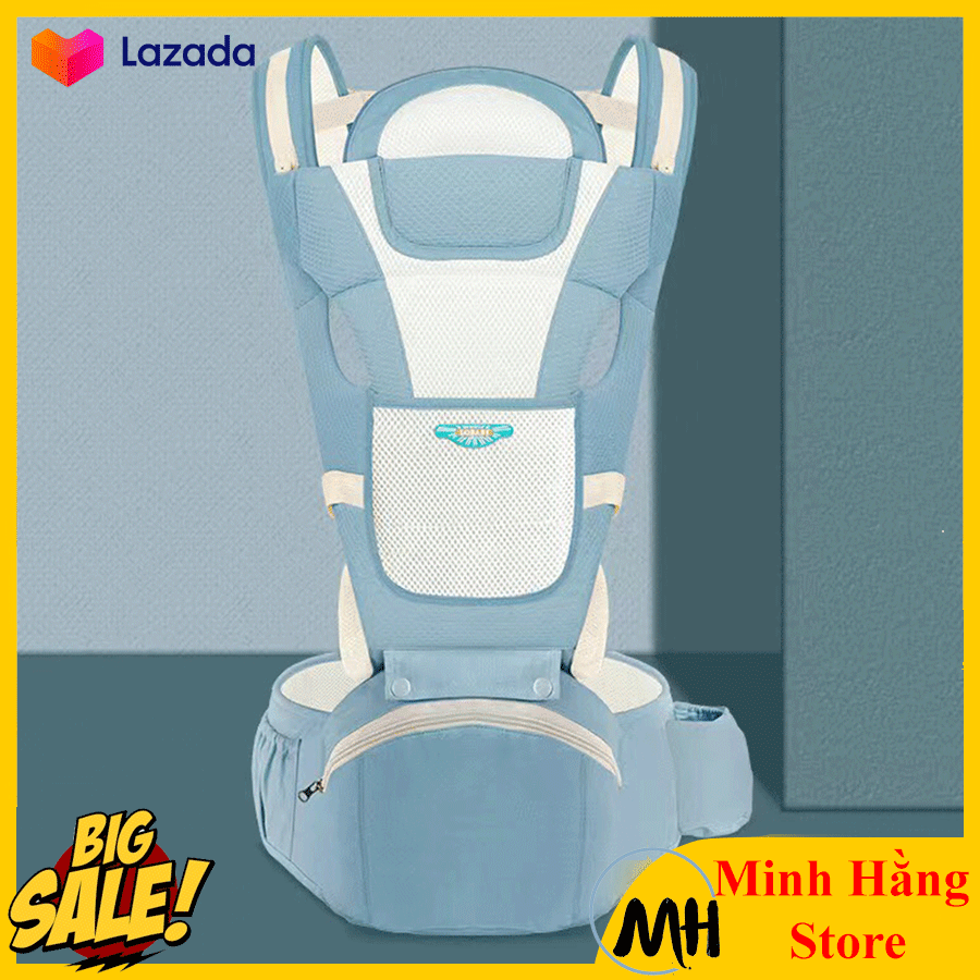 [ĐƯỢC CHỌN MÀU-ĐẠI HẠ GIÁ] Địu em bé đa tư thế có đỡ cổ và ghế (bệ ngồi) chống gù, điệu mềm trẻ sơ sinh đến dưới 20kg cho bé em - đai địu em bé - MMHANG31