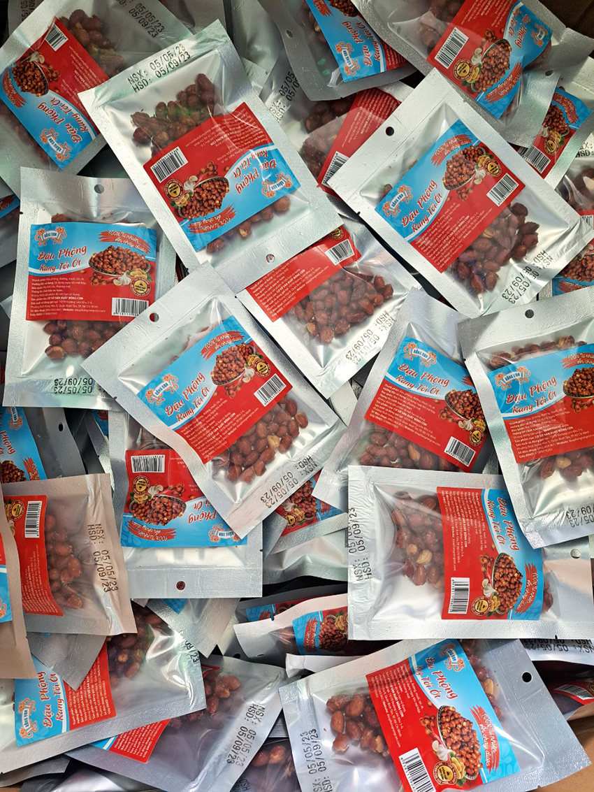 [Buôn Sỉ] 50 Bịch Đậu Phộng Rang Tỏi (Bịch 35Gram) Ớt Rồng Con - Đồ ăn vặt