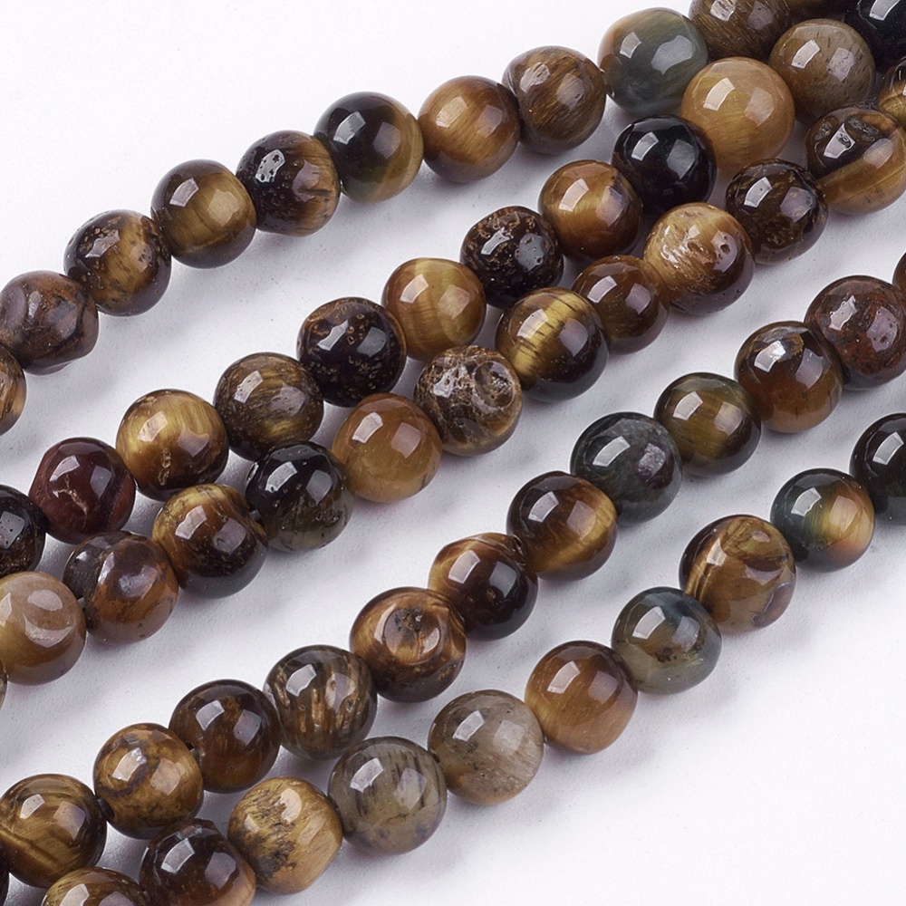 10Strand Natural Tiger Eye Round Bead Strands 6mm Hole 1mm about 62pcs