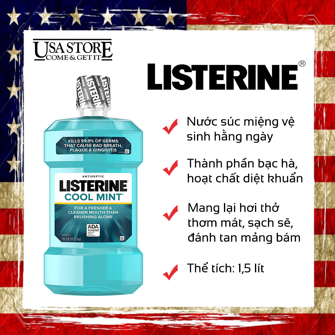 Nước súc miệng Listerine bạc hà