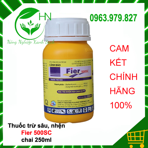 Thuốc trừ sâu, nhện Fier 500SC - tác dụng xông hơi, tiếp xúc, thấm sâu diệt cả trứng và ấu trùng