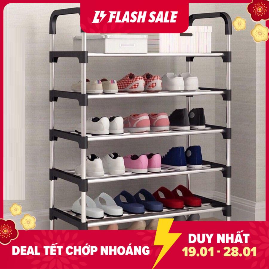 Kệ giày dép 5 tầng gọn gàng loại 1giá để giày 5 tầngtủ sắp xếp giày, thiết kế cơ động, dễ dàng để lắp hoặc tháo rời