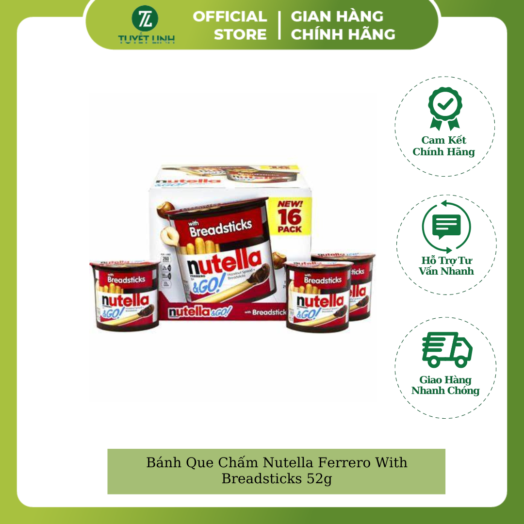 Bánh Que Chấm Nutella Ferrero With Breadsticks 52g