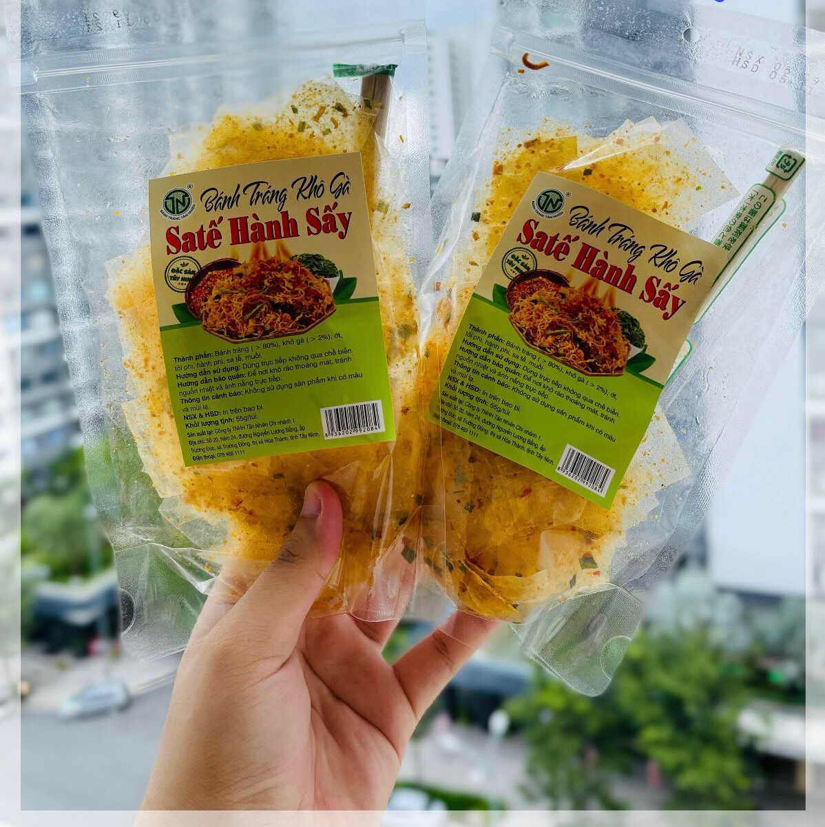 Bánh tráng khô gà sate hành dấy - ăn vặt bao mập