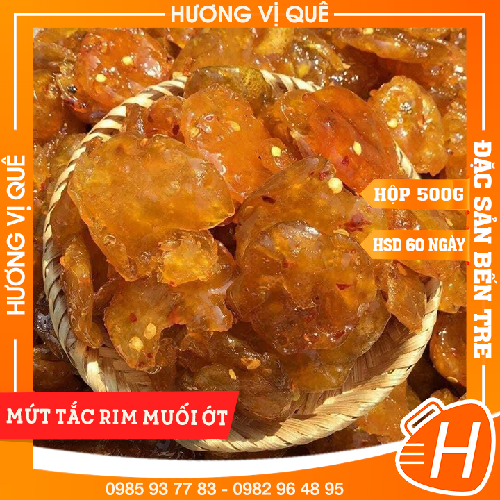 Mứt Tắc Rim Muối Ớt - Hộp 500g - Đặc Sản Bến Tre