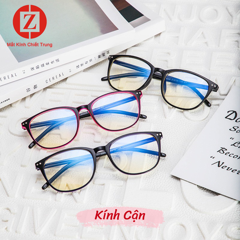 Kính Cận Nữ có sẵn độ Kính cận học sinh có màn lọc ánh sáng xanh bảo vệ mắt  mã T6008 đủ độ từ -1.0 tới -6.0 độ
