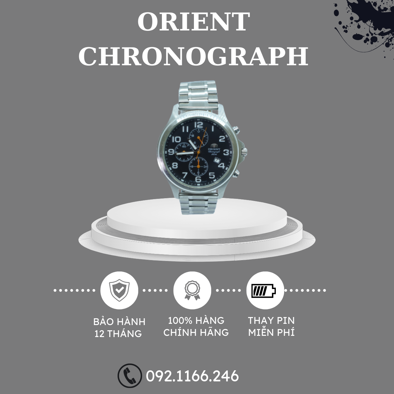 Đồng Hồ Nam ORIENT Chronograph Sang Trọng, Lịch Lãm