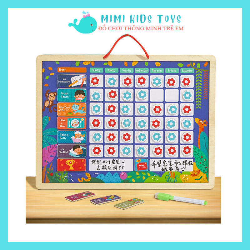 Bảng khen thưởng thành tích có nam châm cho bé rèn tính kỷ luật, thói quen tốt