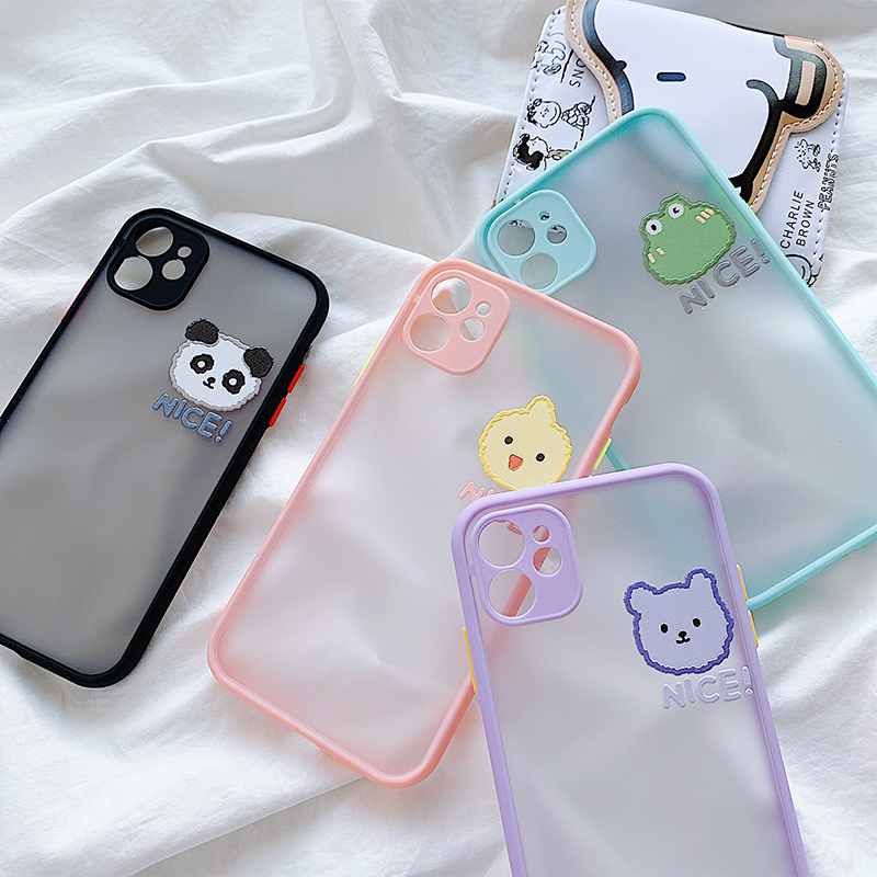 Ốp Lưng Nhám Chống Sock Va Đập Bảo Vệ Camera Face Animal