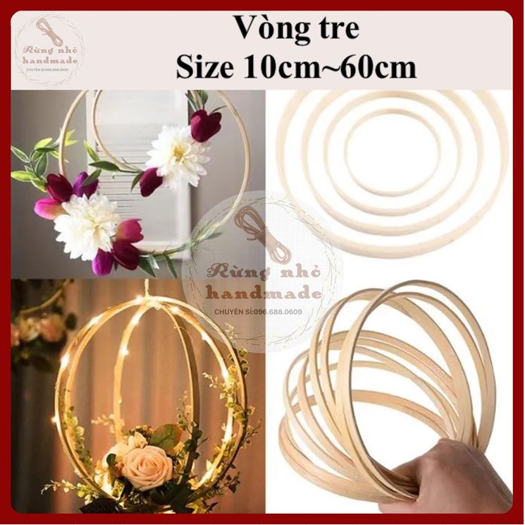 Vòng tre, size 10cm~60cm, đã làm nhẵn, làm macrame, dreamcatcher, vòng đuổi bắt giấc mơ, decor, trang trí hanmade