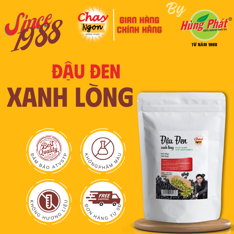 Đậu đen xanh lòng 500g - thương hiệu hùng phát