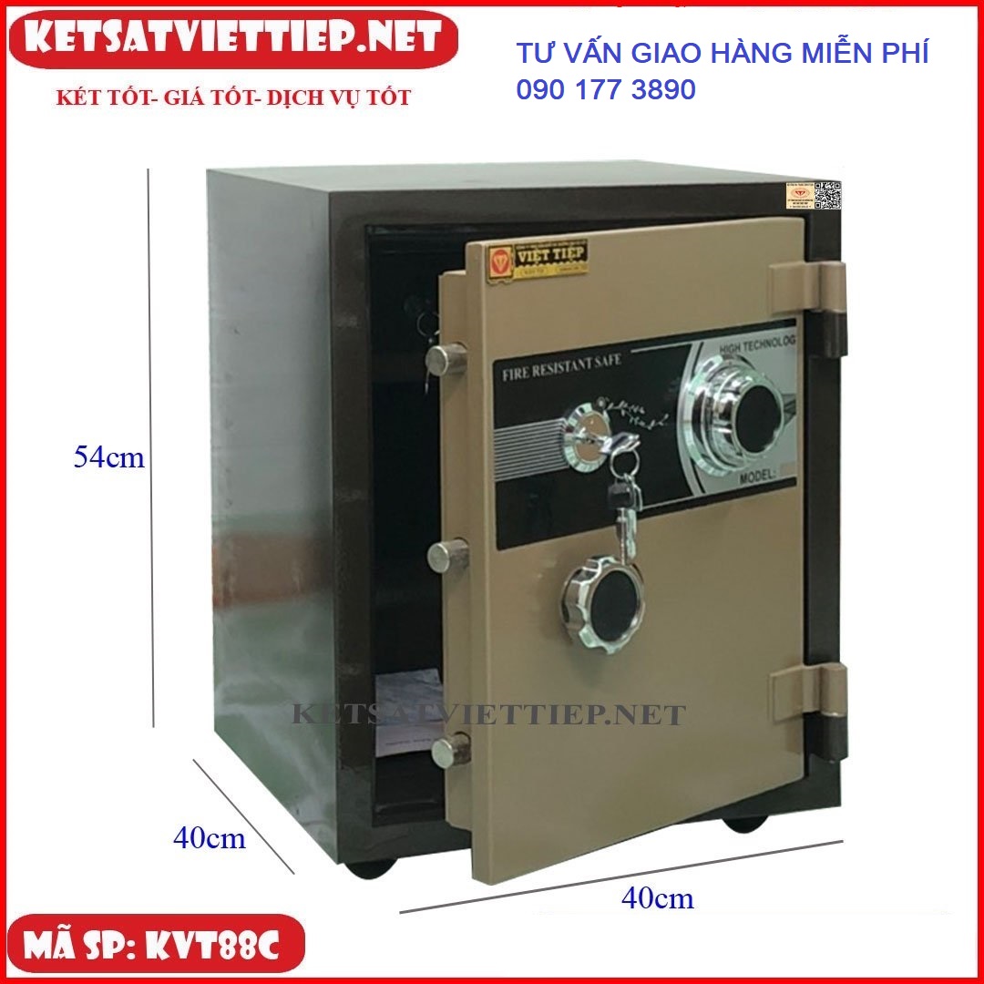 [CHINH HANG] Két sắt Việt Tiệp chống cháy KVT88C khóa cơ - 70kg