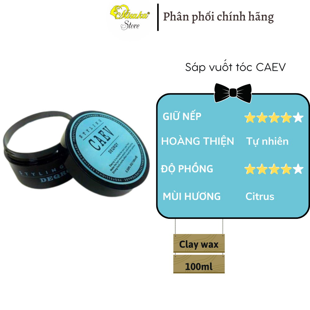 Sáp Vuốt Tóc Tạo Kiểu Tóc Clay Wax 100ml - - Sáp Vuốt Tóc Styling Caev Clay Wax Giúp giữ nếp tóc trong thời gian dài, không bết rích , mùi hương nam tính