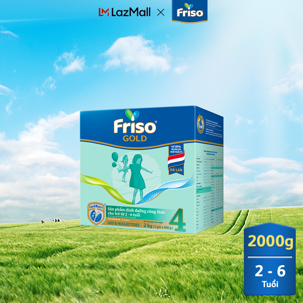 [21- 23/4 VOUCHER ĐẾN 1 TRIỆU] [HSD: 10/2025] Sữa Bột Friso Gold 4 Hộp Giấy 2KG