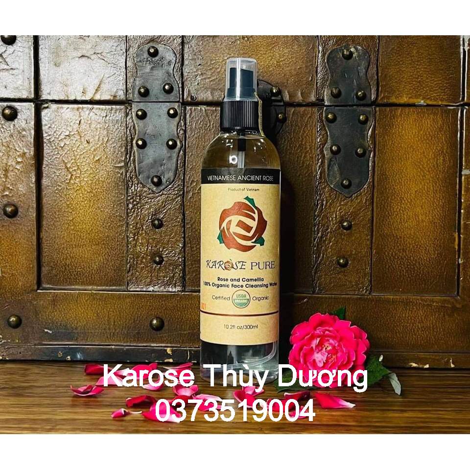 Nước lau mặt hoa hồng karose pure - usda organic