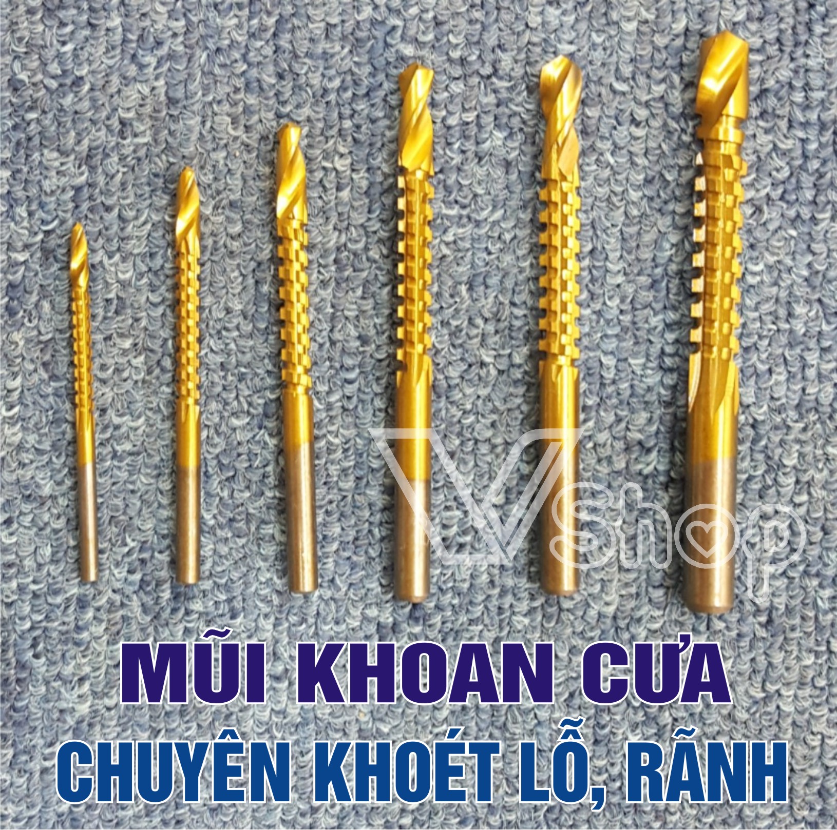 Mũi khoan cưa, chuyên dùng khoét lỗ, khoét rãnh, gỗ, nhựa, kim loại. bộ 6 cái