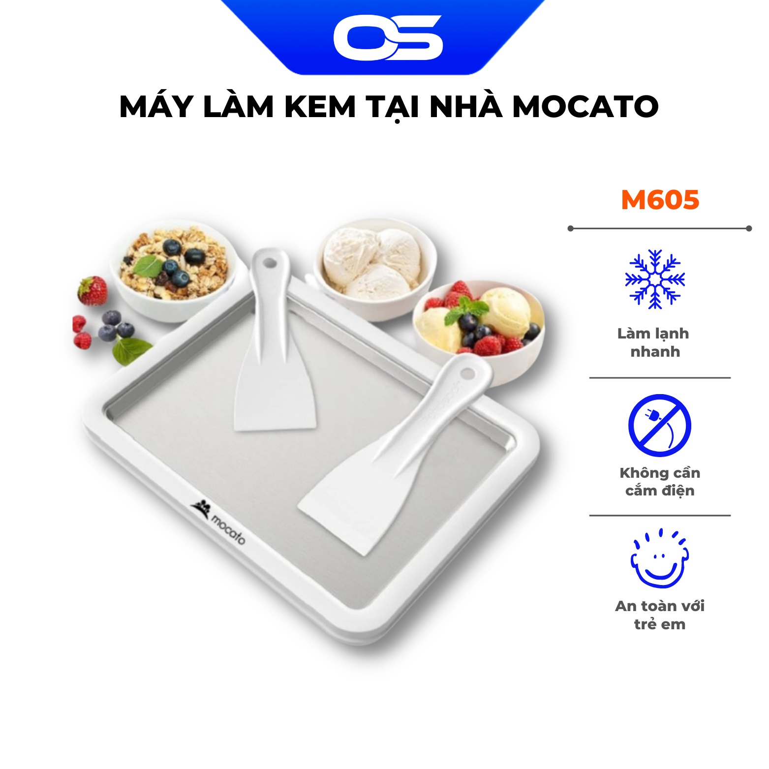 Máy làm kem cuộn mini tại nhà dành cho trẻ em Mocato M605