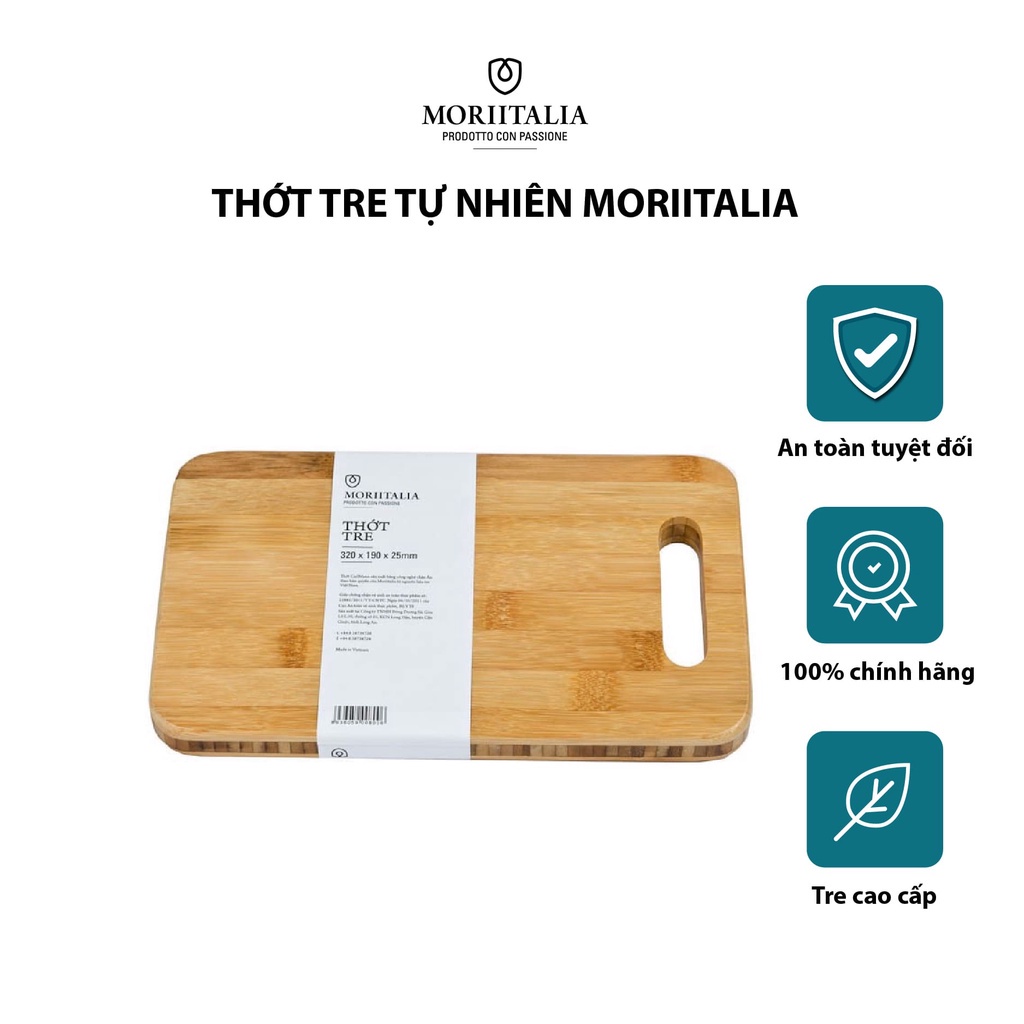 Thớt tre moriitalia tự nhiên an toàn kháng khuẩn 32x19x2.5cm thot00008006
