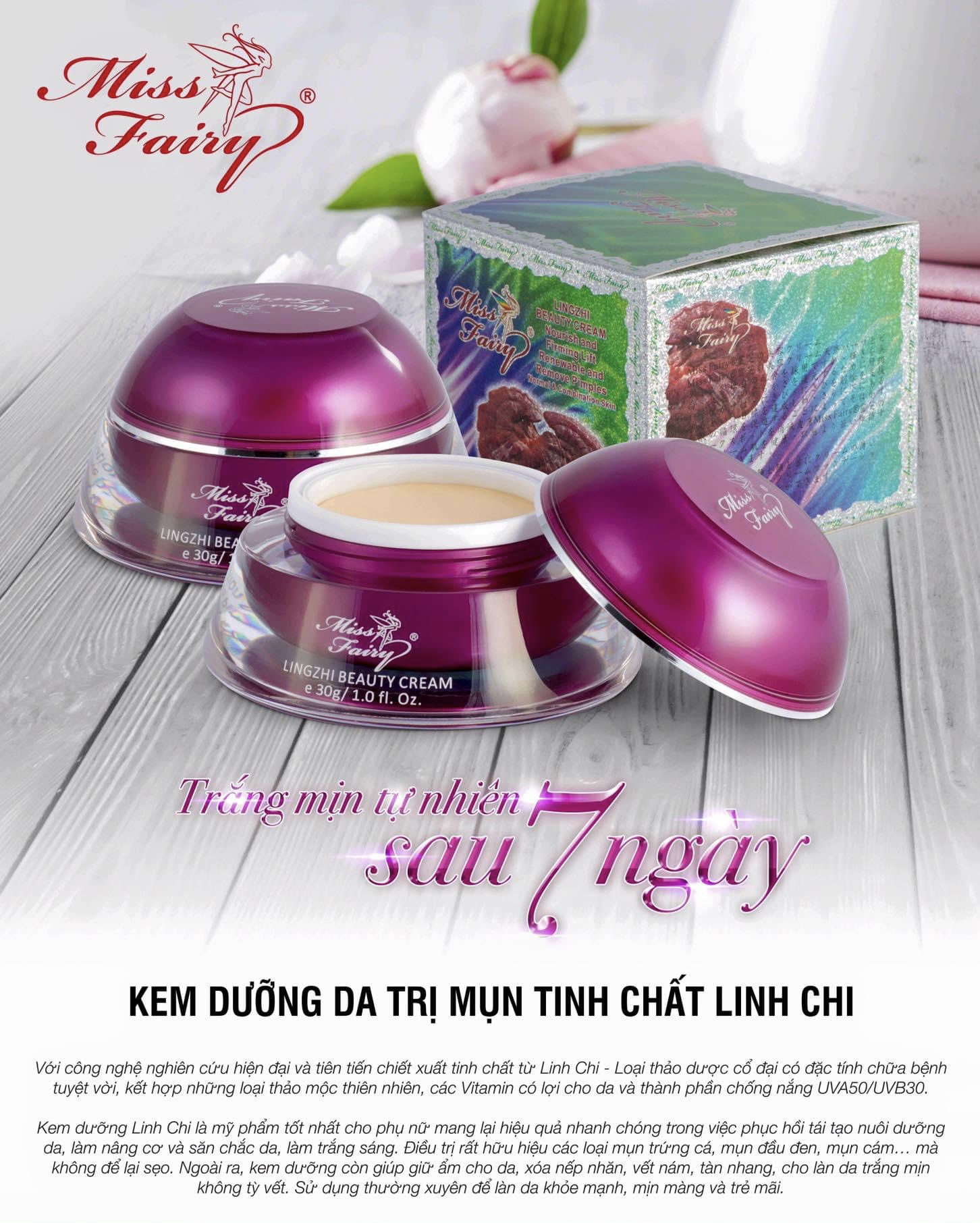 Kem mụn tinh chất Linh chi Miss Fairy