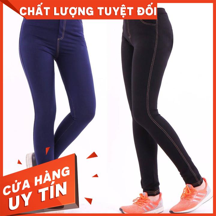 QUẦN LEGGING GIẢ JEANS CHỈ NỔI