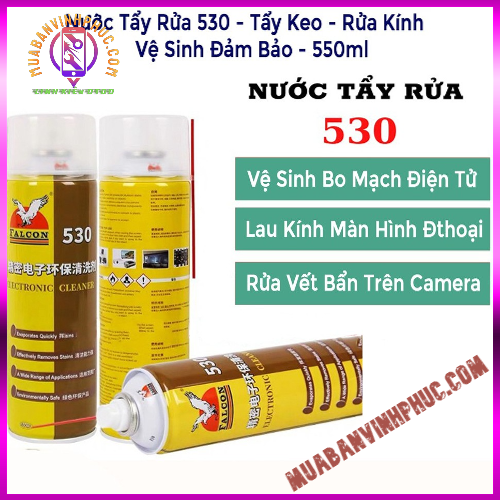 Bình xịt nước tẩy falcon 530 - vệ sinh bo mạch,các vị trí bị keo bám,rỉ sét - mbvp.com