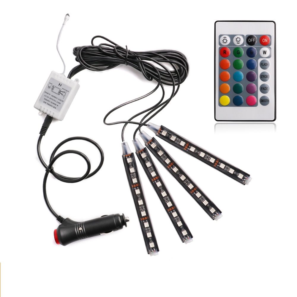 Bộ Đèn Led Cảm Biến Mạch Cao Cấp - Trang Trí Gầm Ghế, Gầm Taplo, Chân Thắng (Kèm Remote - Đổi Màu)