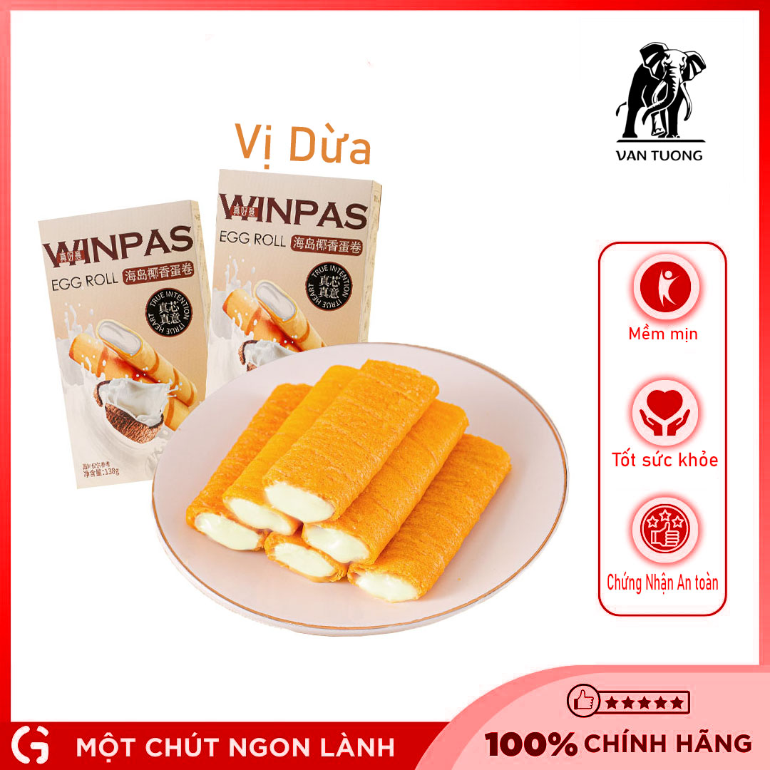  bánh quế vị dừa tan chảy dạng que nhân kem 