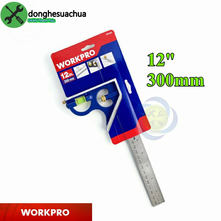 Thước góc thủy Workpro W064002 cán trượt bằng nhôm