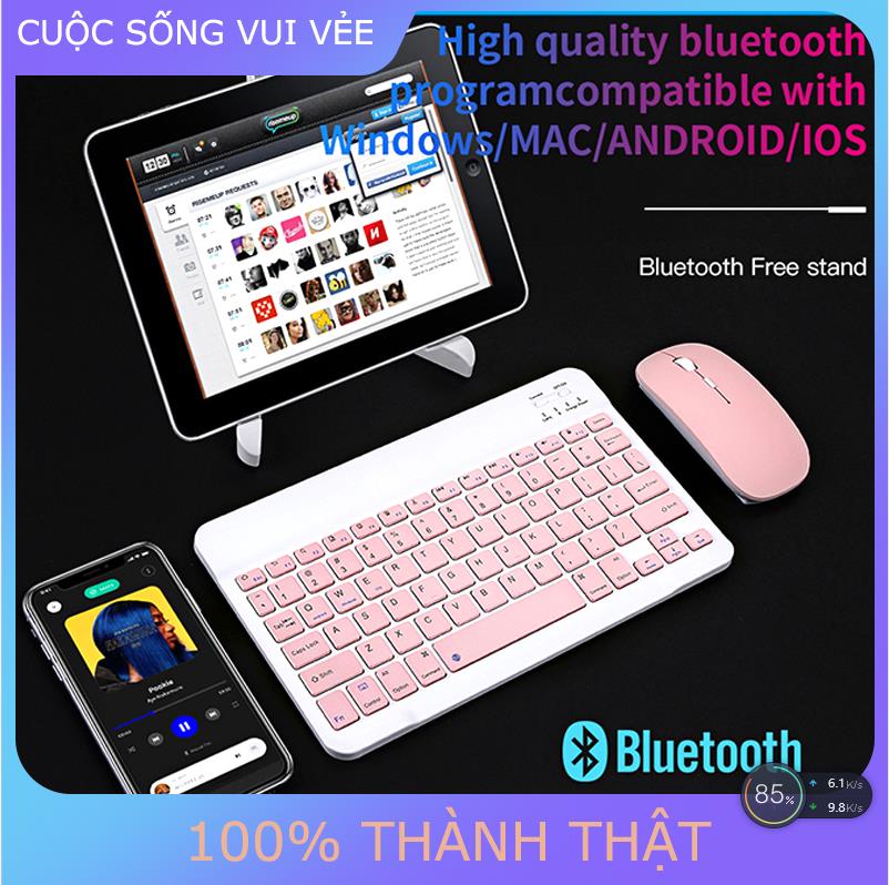 Bàn Phím Không Dây Bluetooth Thông Dụng-Bàn Phím Dành Cho Windows/MAC/Android/IOS/Điện Thoại/iPad/Máy Tính Bảng Chuột Bluetooth Bàn Phím iPad Màu Không Tiếng Ồn Nhỏ