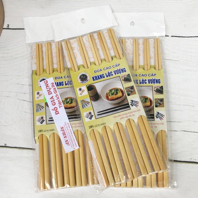 Set 10 đôi đũa gỗ cao cấp cực đẹp