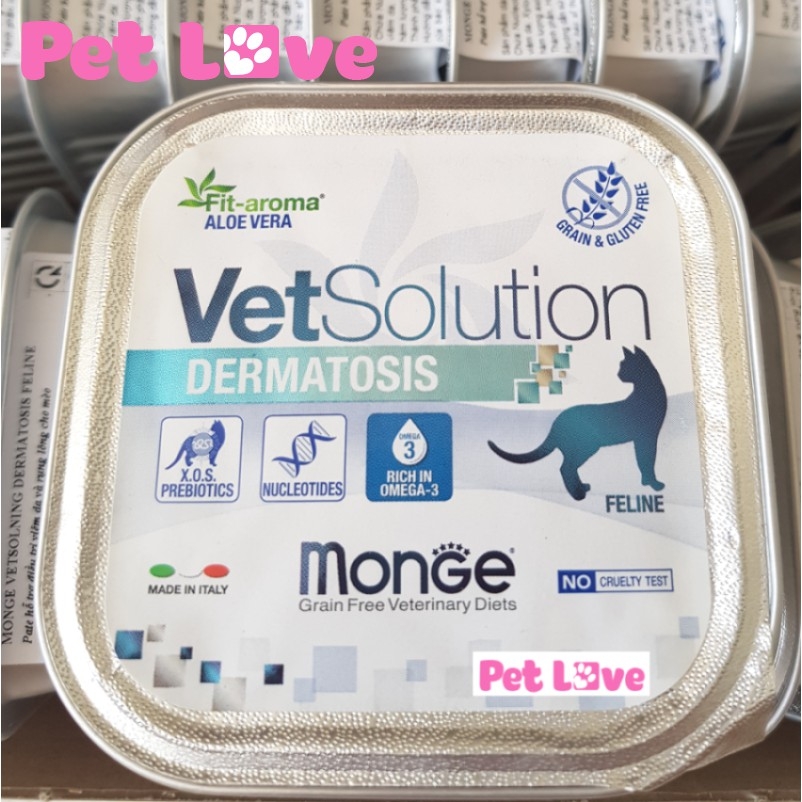 Pate cho mèo bị viêm da, nấm ngứa, rụng lông, dị ứng (Monge, Ý, 100g)