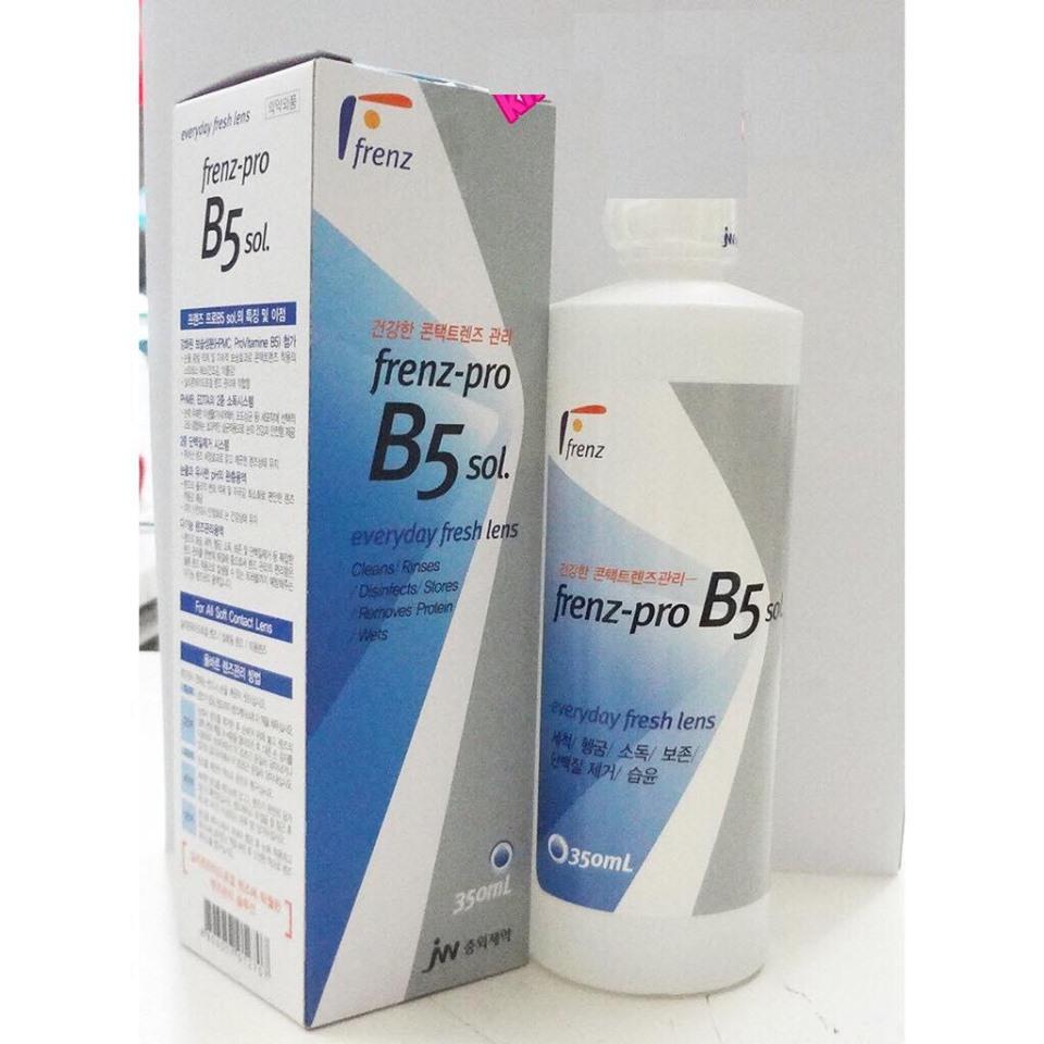 Nước ngâm lens B5 chai lớn 350ml, nước rửa kính áp tròng chuyên dụng Korea