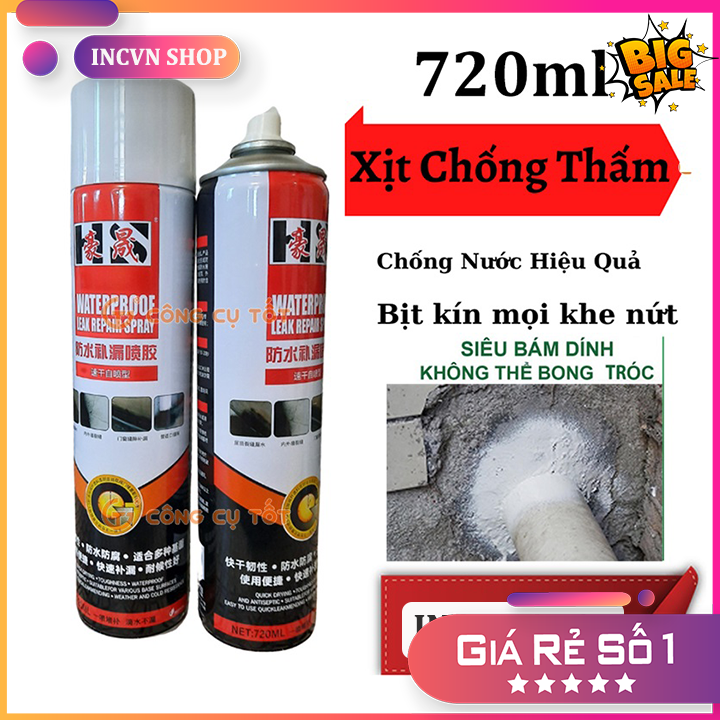 [Miễn Phí Vận Chuyển] Bình xịt chống thấm đa năng cỡ lớn - Sơn xịt chống thấm dột - lọ sơn xịt chống thấm dột - Bình xịt chống thấm - binh xịt chống thấm tường nhà
