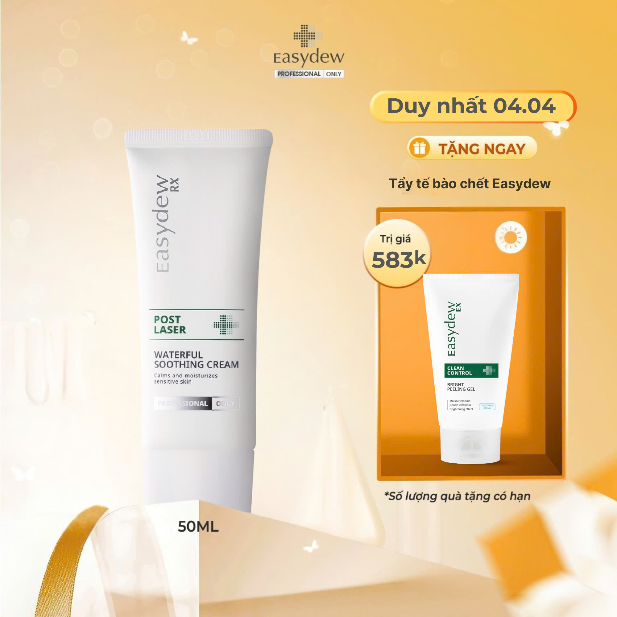 [MALL] Kem Dưỡng Phục Hồi Da Sau Tổn Thương, Laser, Lăn Kim, Peel Da Easydew Rx Post Laser Waterful Soothing Cream 50ml